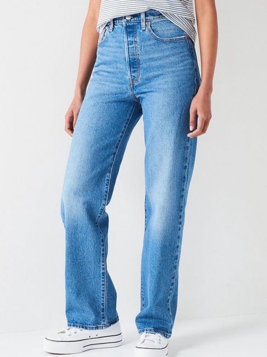 Levi's Denim - Levi's Premium Vintage Light Wash Ribcage Straight Button Fly High Rise Jeans